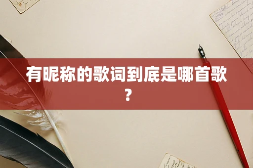 有昵称的歌词到底是哪首歌？