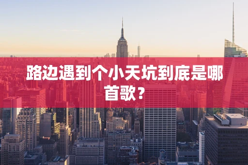 路边遇到个小天坑到底是哪首歌？