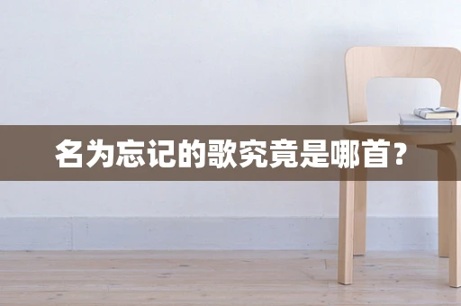 名为忘记的歌究竟是哪首？
