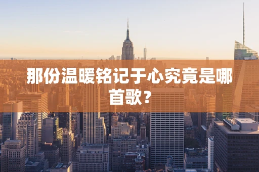 那份温暖铭记于心究竟是哪首歌？