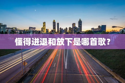 懂得进退和放下是哪首歌？