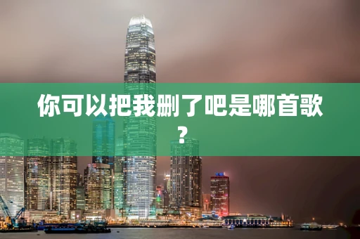 你可以把我删了吧是哪首歌？