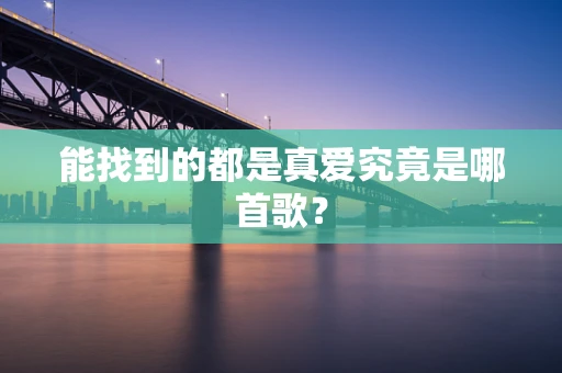 能找到的都是真爱究竟是哪首歌？
