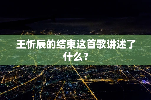 王忻辰的结束这首歌讲述了什么？