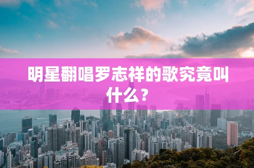 明星翻唱罗志祥的歌究竟叫什么？