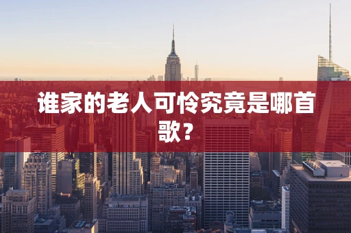 谁家的老人可怜究竟是哪首歌？