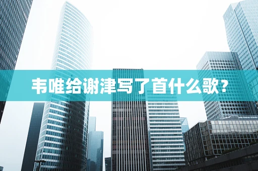 韦唯给谢津写了首什么歌？