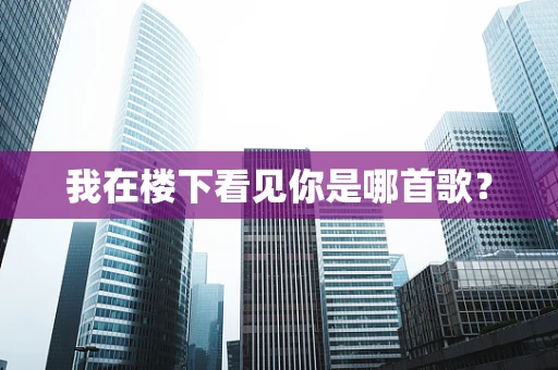 我在楼下看见你是哪首歌？