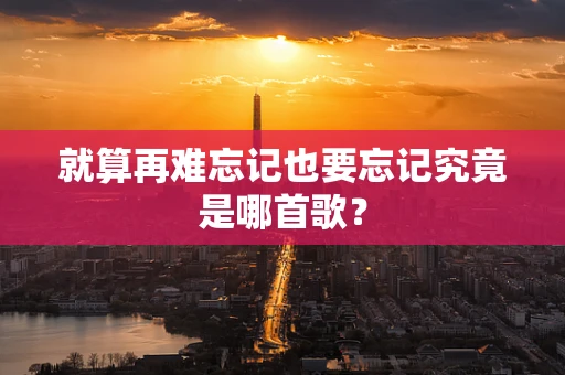 就算再难忘记也要忘记究竟是哪首歌？