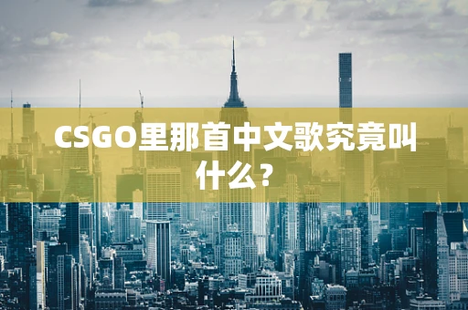 CSGO里那首中文歌究竟叫什么？