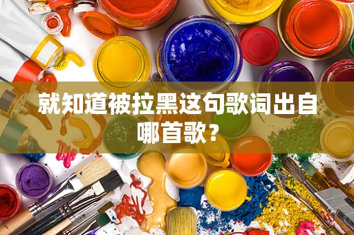 就知道被拉黑这句歌词出自哪首歌？