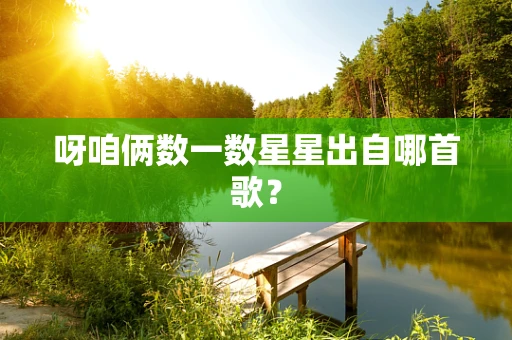 呀咱俩数一数星星出自哪首歌？
