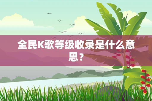 全民K歌等级收录是什么意思？