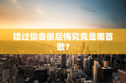 错过你会很后悔究竟是哪首歌？