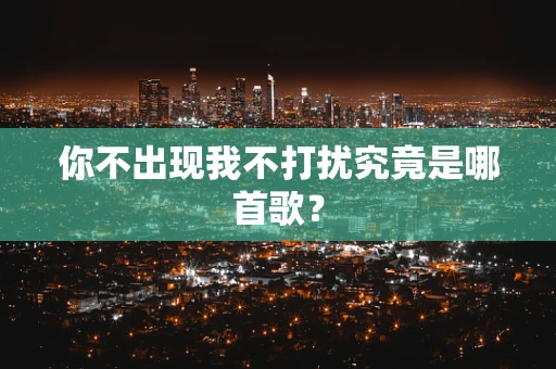 你不出现我不打扰究竟是哪首歌？