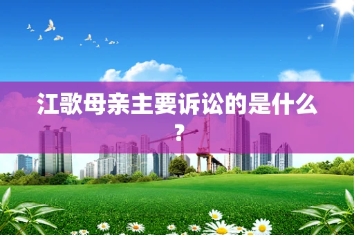 江歌母亲主要诉讼的是什么？