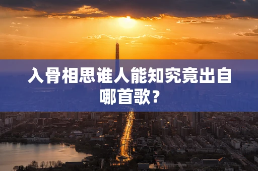 入骨相思谁人能知究竟出自哪首歌？
