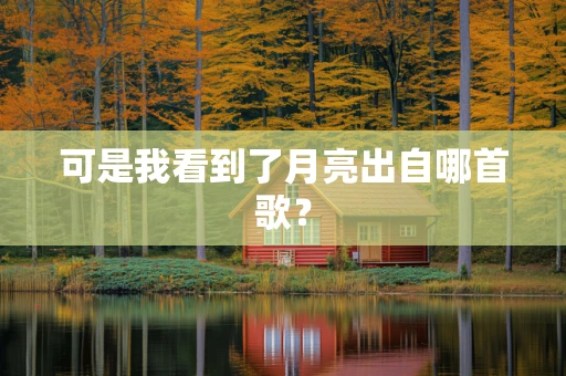 可是我看到了月亮出自哪首歌？