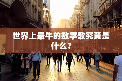 世界上最牛的数字歌究竟是什么？