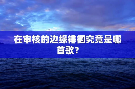 在审核的边缘徘徊究竟是哪首歌？