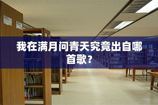 我在满月问青天究竟出自哪首歌？