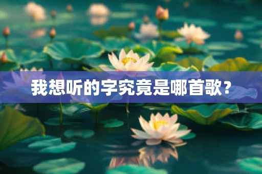 我想听的字究竟是哪首歌？