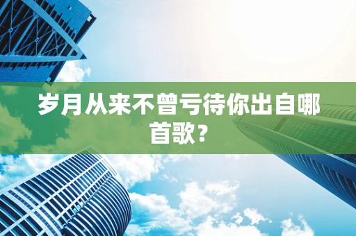 岁月从来不曾亏待你出自哪首歌？